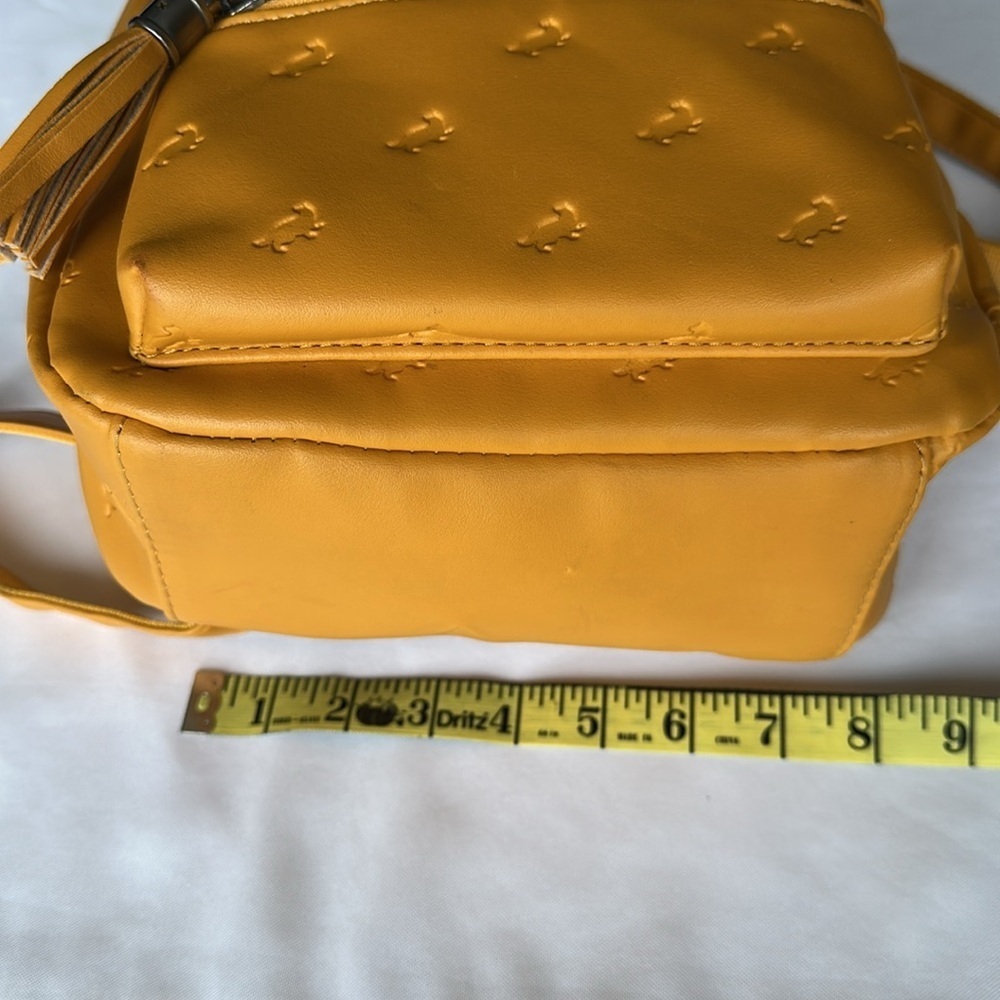 Harry Potter Yellow Hufflepuff Mini Backpack Zip Pocket & Close Adjustable Strap - Picture 6 of 11